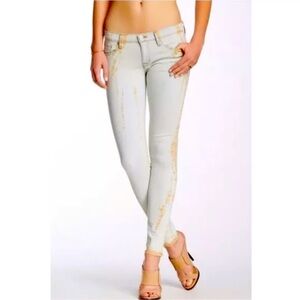 Hudson Krista Super Skinny Jeans Womens Size 26 Junt Tie Dye Low Rise Raw Hem